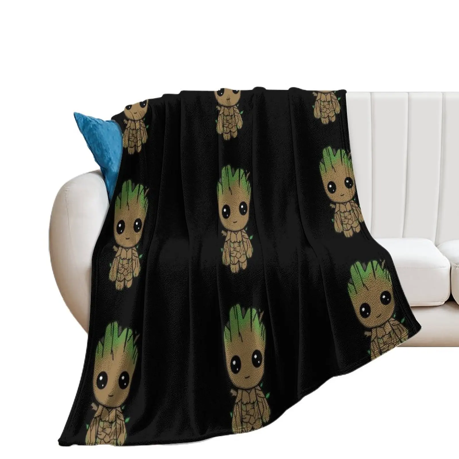 I AM GROOT - Little Chibi Throw Blanket Travel Nap Softest Blankets