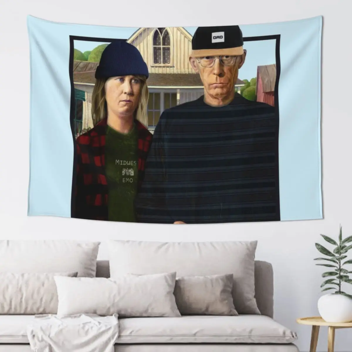 

Midwest Emo American Gothic Parody Tapestry Bedroom Decor Aesthetic Decoration Room Room Decor Aesthetic Tapestry