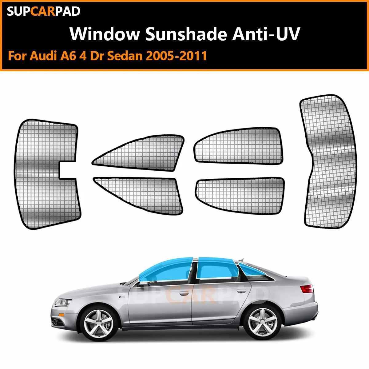 

For Audi A6 4 Dr Sedan 2005-2011 Custom Car Window Sunshade Anti-UV Car Sun Window Visors Sunshade Covers Accessories