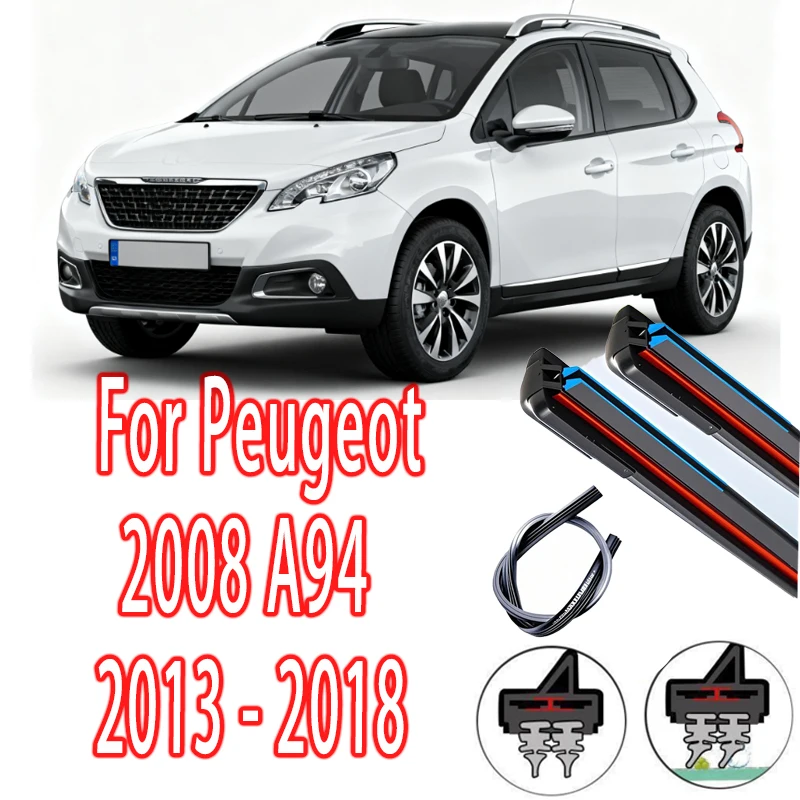 

Wiper LHD Front Wiper Blades For Peugeot 2008 A94 2013 - 2018 2016 2017 Windshield Windscreen Window Brushes 26"+16" Accessories