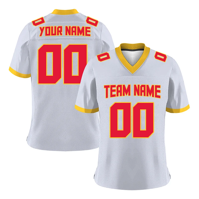 2022 2023 Custom Team Rugby Jersey American Voetbalshirt Mannen/Vrouwen Wit Rood Voetbal T-shirt Play Game Sportwear Tshirt