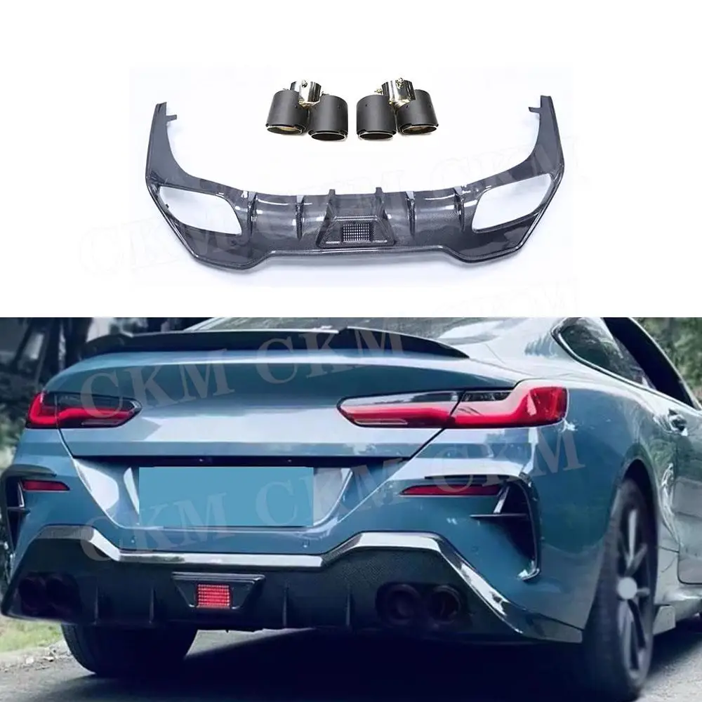 

CKMUUER Carbon Fiber Car ear Bumper Diffuser Exhaust Tips Bodykits Accessories for BMW 8 Series G14 G15 Coupe Sport 2019-2022