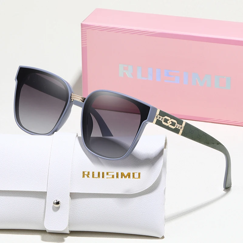 RUISIMO Exquisite Quadratische Sonnenbrille Frauen Männer Einfache Mode Marke Sonnenbrille Fahren Reise Pendeln Männlich Weiblich Gläser UV400