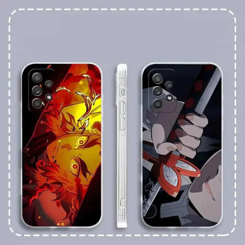 Demon S-Slayer Phone Case For Samsung Galaxy S 23 22 21 20 10 9 8 7 6 Plus Ultra 5G Edge lite Transparent Soft Silicone Cover