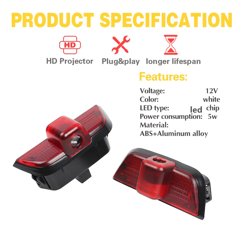 LED-Autotür-Innenraum-Willkommens- und Warnleuchte für Mercedes Benz C-Klasse W204 C200 C300 C280 C260 2008 - 2013 2009 2010 2011 2012 – Detail 3