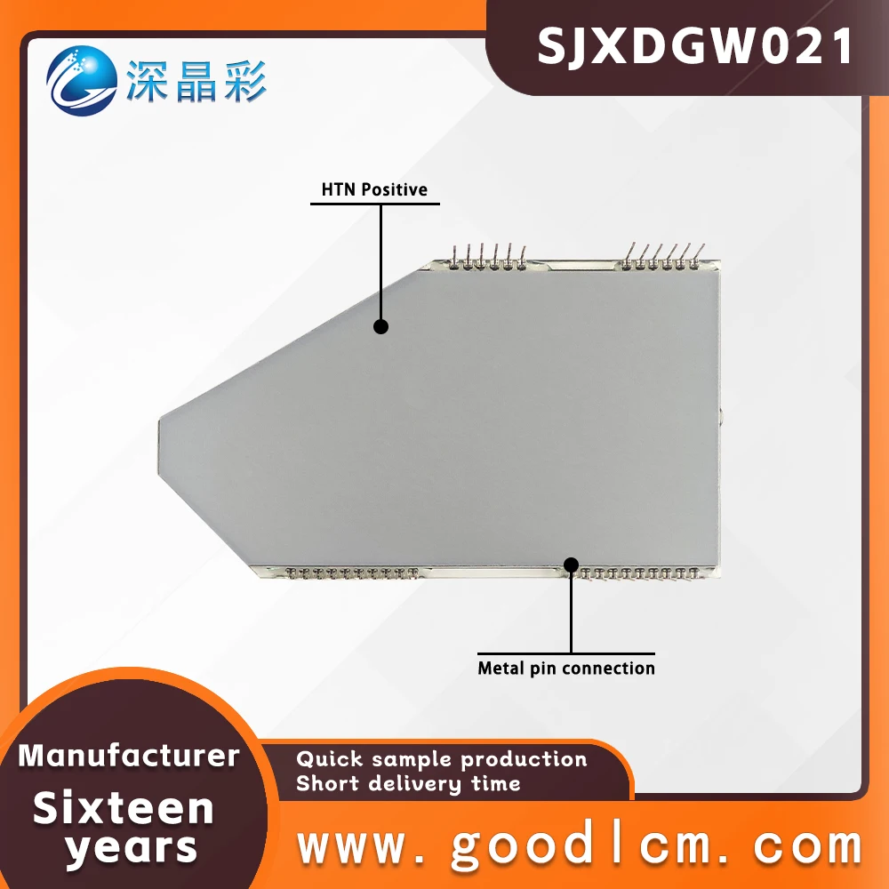 Manufacturer customized  Anti-Glare LCD segment code display screen SJXDGW021 HTN Positive size 106X61MM speedometer LCD screen