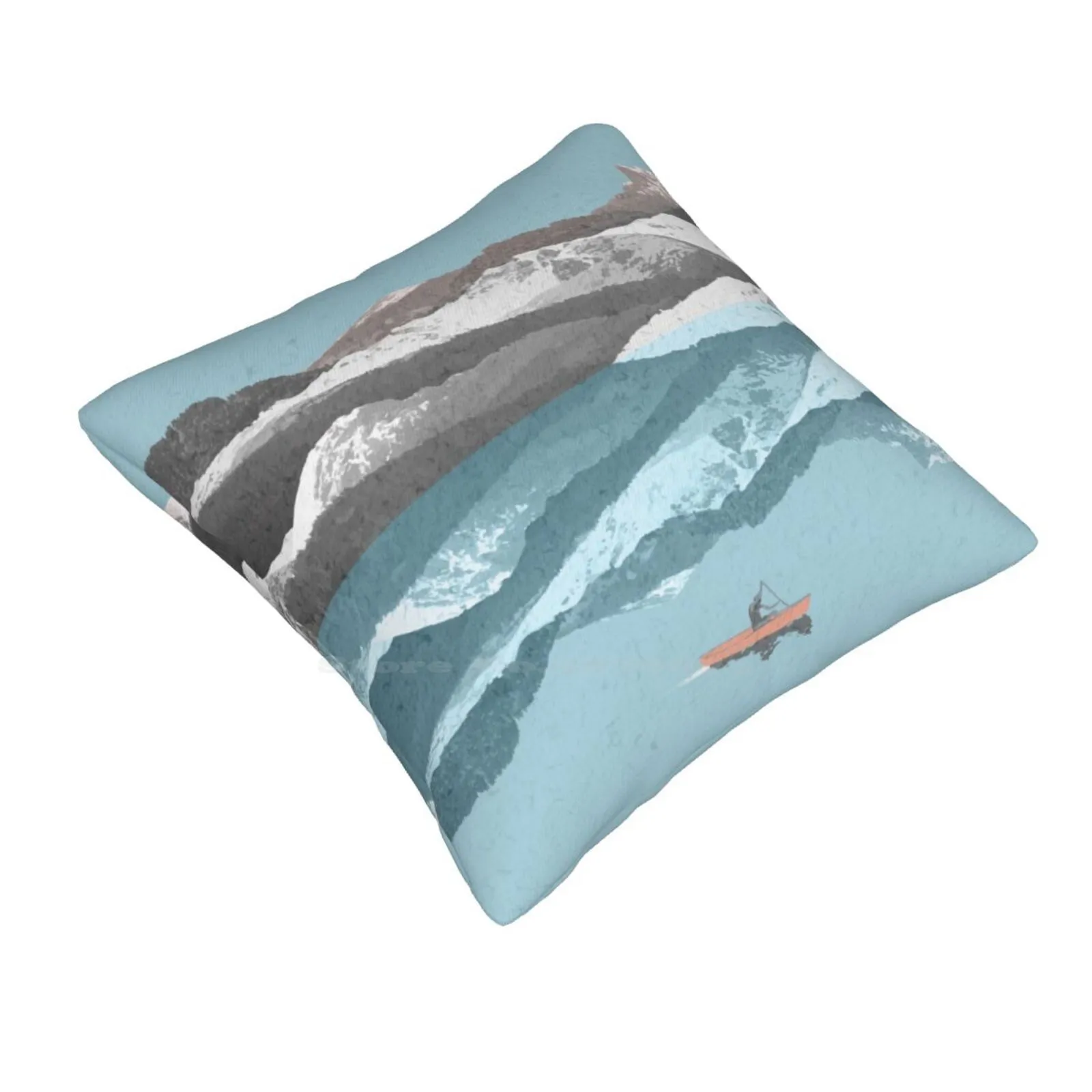 No River Wide Enough Bedroom Office Hug Pillowcase Mountains Canoe Wanderlust Sea Sunset Snowy Forest Kayak Graphic Design