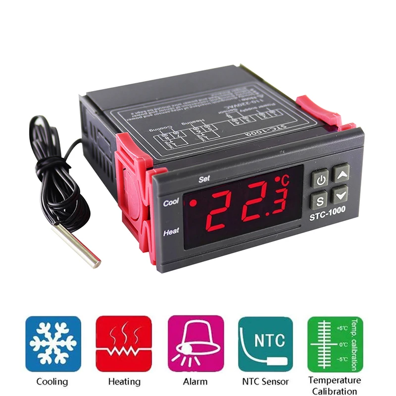 

Smart Digital Temperature Controller Thermostat 12V 24V 220V Thermoregulator Incubator Relay Heating Cooling