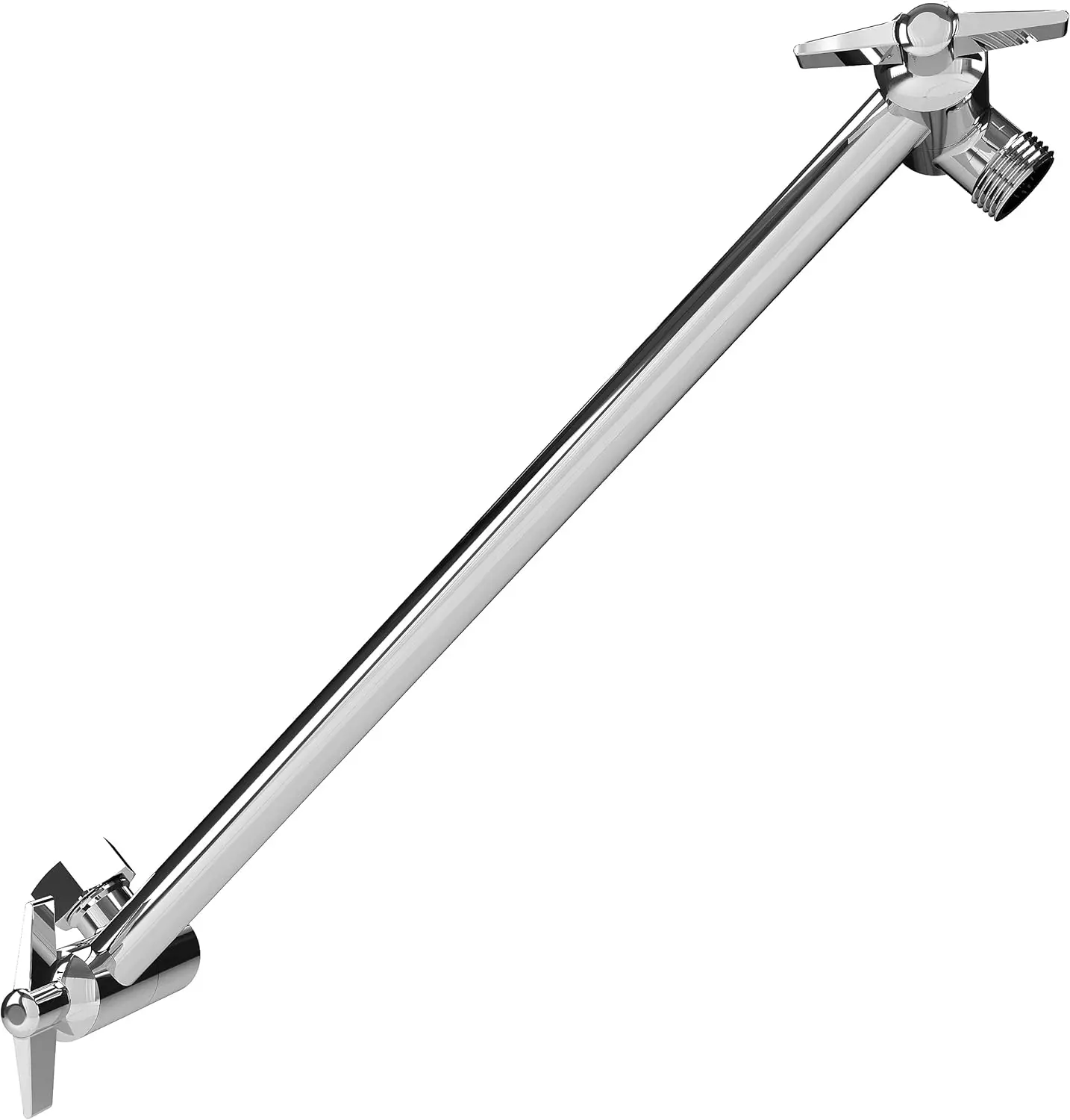 

11" Solid Brass Shower Head Extension Arm - Flexible Height & Angle Adjustable with Sturdy Lock - Universal Pipe Connection