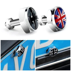 4Pcs Car License Plate Frame Fixed Bolt Screw Nut Caps Union Jack Emblem For BMW Mini Cooper JCW One S Countryman Accessories