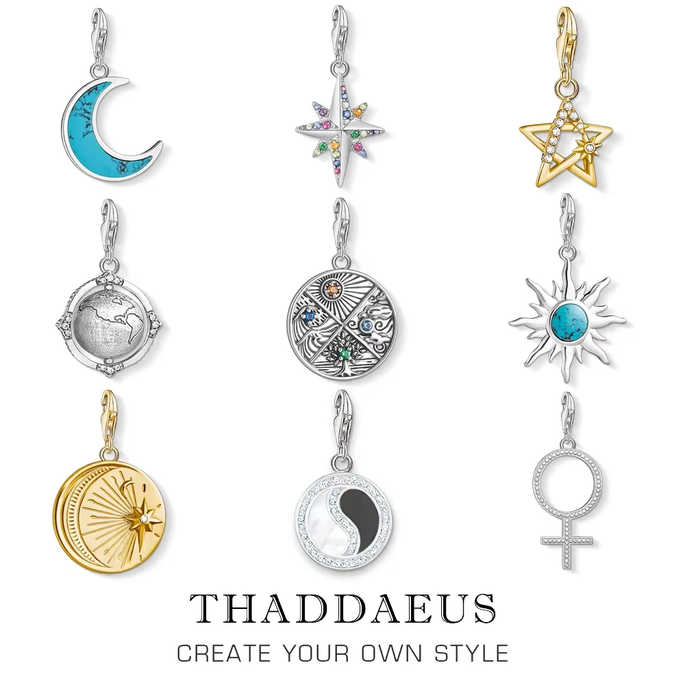 Charm Pendant 4 Elements Earth Water Air Fire Star Moon Sun Tai Chi Gift For Europe Jewelry Women & Men