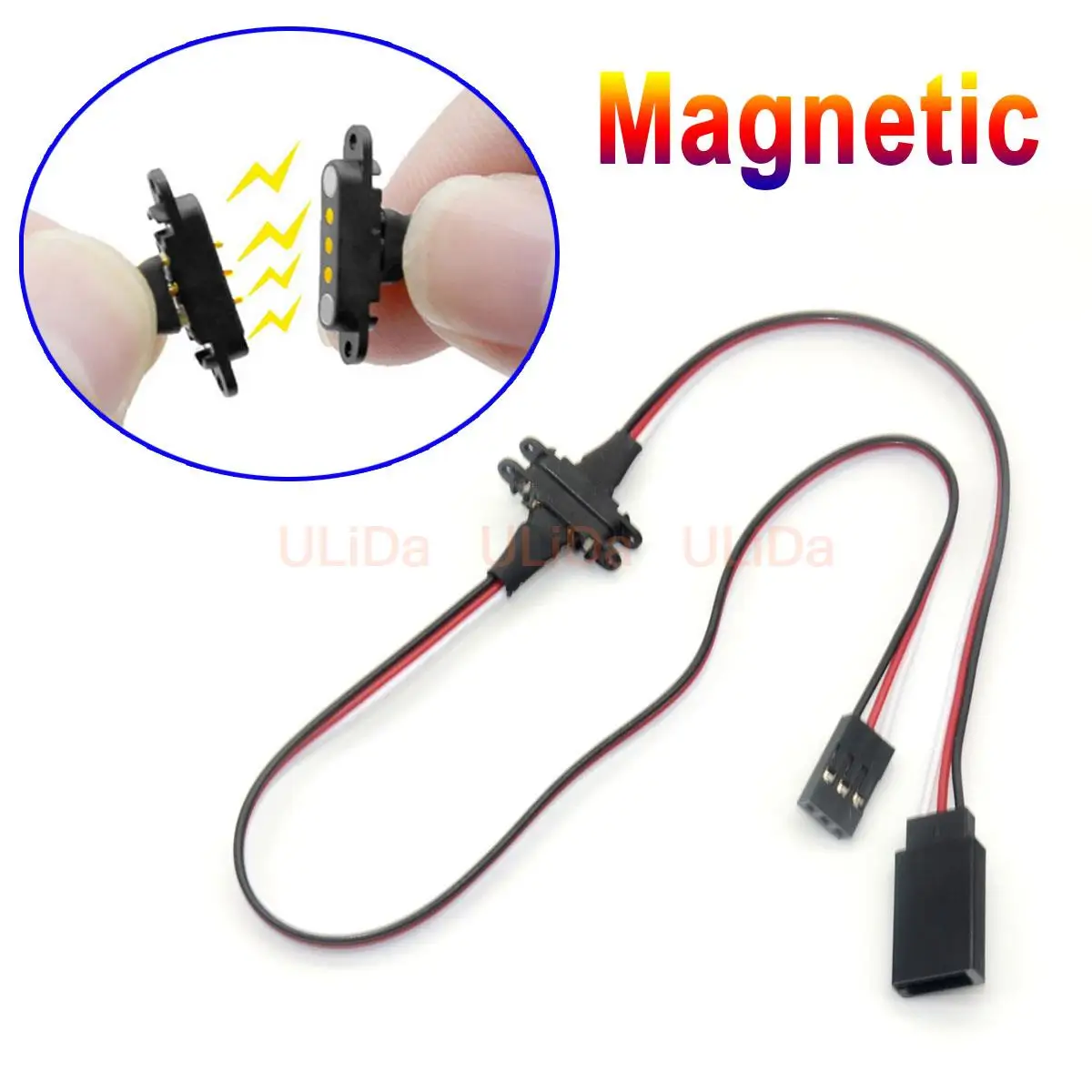 Câble d'extension magnétique, connecteur de fil JR pour modèle de voiture, bateau, avion, hélicoptère FPV UAV, pièces de mise à niveau