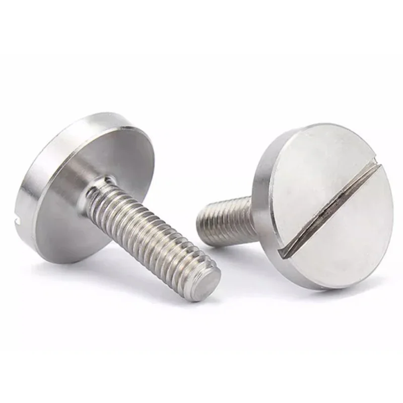 Flat Big Round Slotted Head Grooving Bolt Screw M2.5 M3 M4 M5 M6 304 Stainless Steel Advertising Board Mirror Bolt GB833