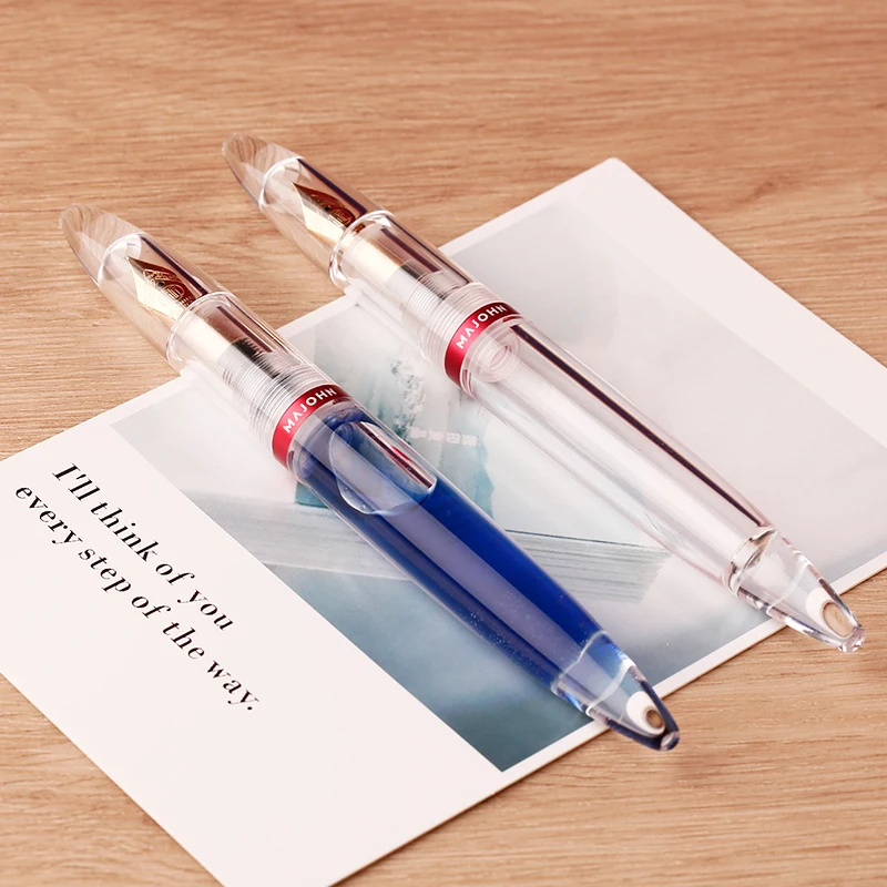 

MAJOHN M2 Torpedo-shaped Transparent Acrylic Pen Small 26 Nib Male and Female Students Calligraphy Practice Pen School Supplies