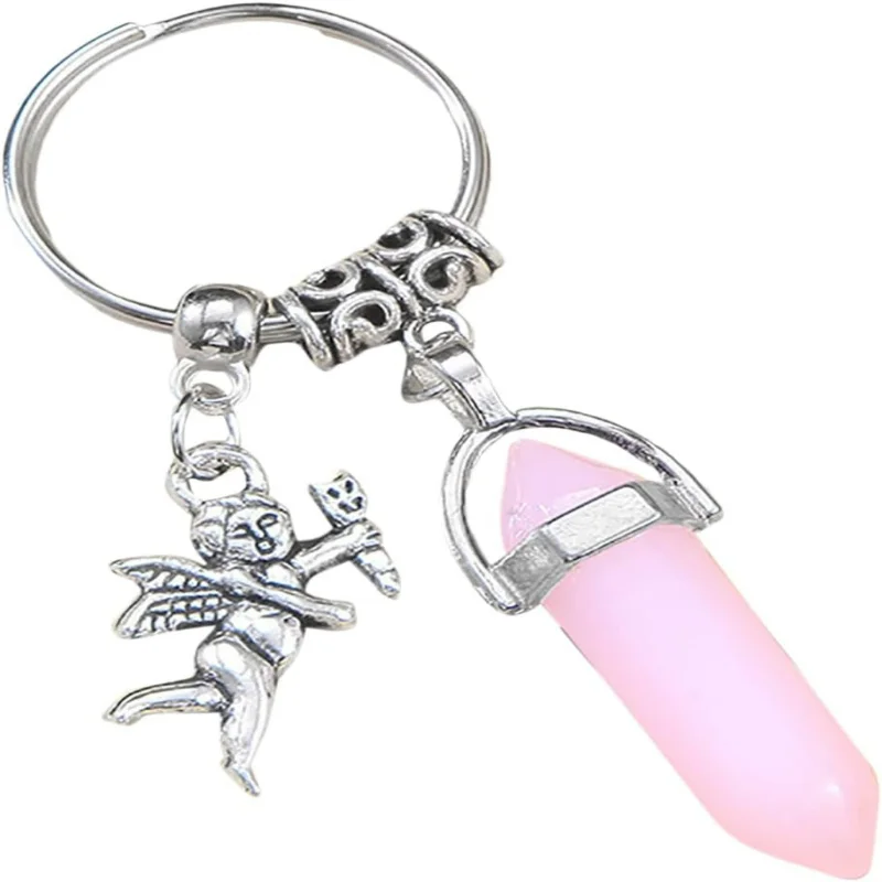 

Elegant and stylish premium crystal angel keychain lanyard - Fashionable leather key holder for both men and women - Sophisticat