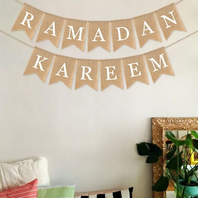 Maak je mantel of open haard uit met deze 2-pack Ramadan Kareem Banner Ramadan Party Decor Supplies 2025