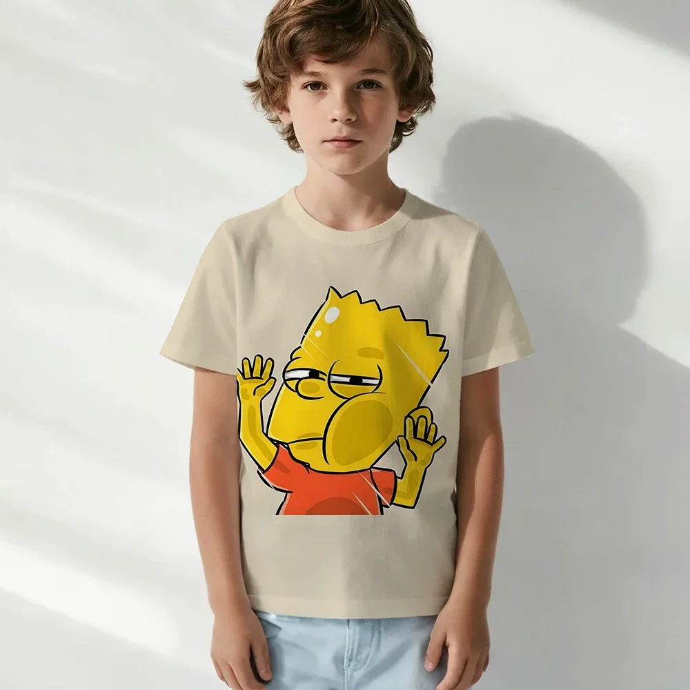 ديزني سمبسنز تي شيرت الكرتون أنيمي سيمبسون ثلاثية الأبعاد طباعة الشارع الشهير موضة المتضخم تي شيرت بنين بنات تيز القمم