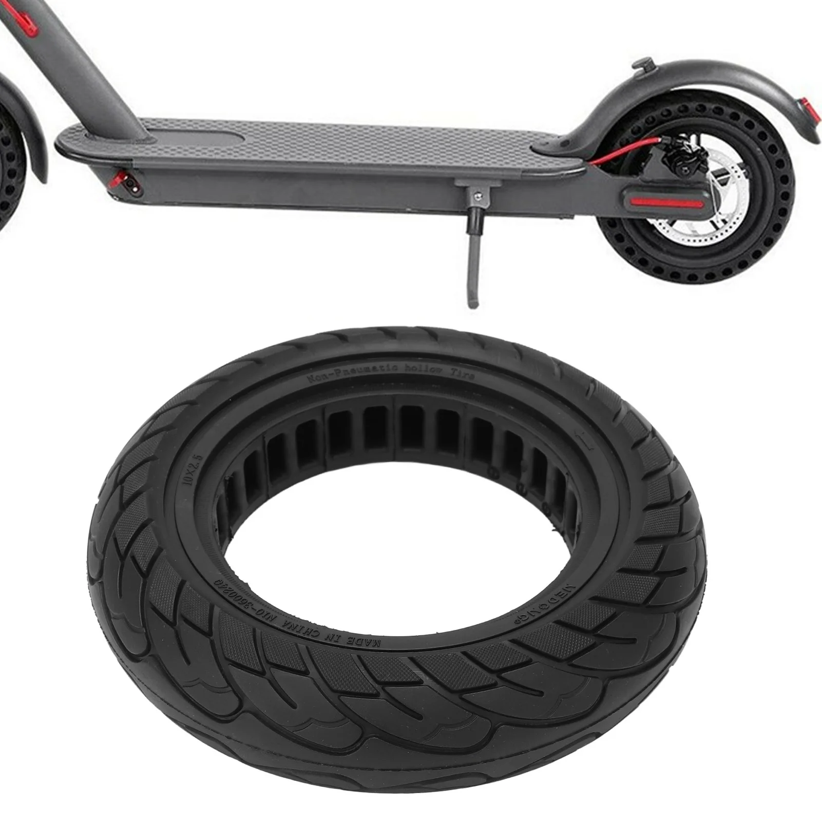

10x2.5 Inch Electric Scooter Solid Tire Hollow Design High Quality 10 Inch Honeycomb Scooter Tubeless Tire for Xiaomi M365
