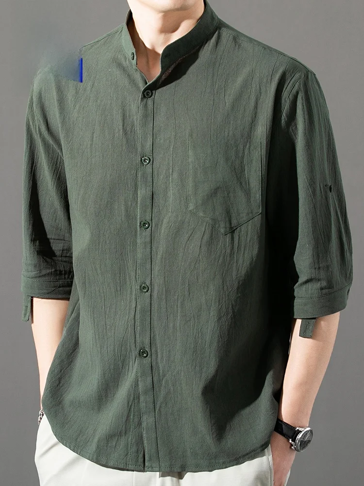 

Мужская повседневная рубашка большого размера, весна-осень, дышащая, тонкая, свободного кроя, в стиле ретро, для делового стиля...