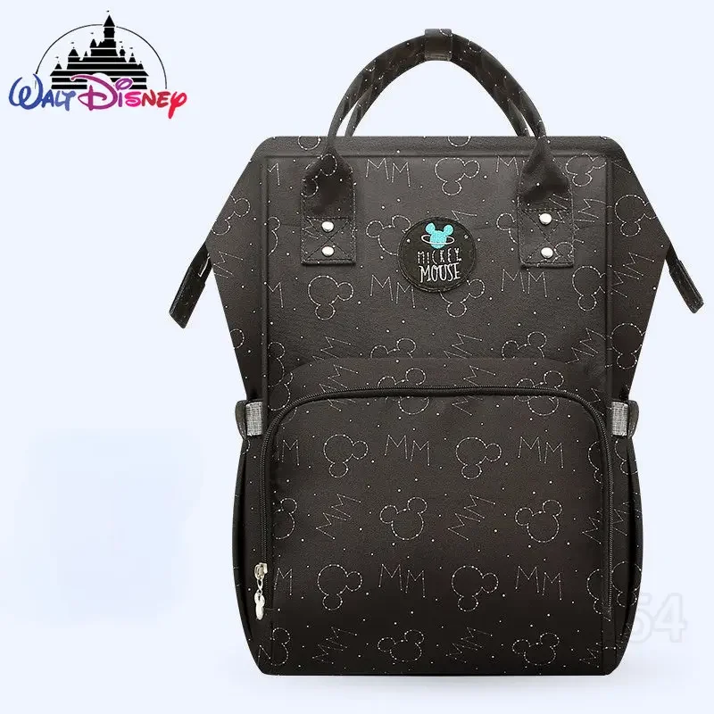 Disney-mochila para pañales de Mickey, bolso de bebé de dibujos animados, marca de lujo, gran capacidad, impermeable, multifuncional