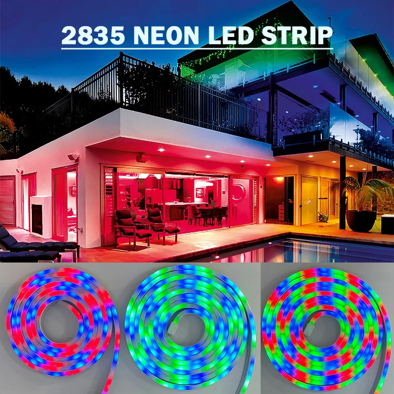 Neon RGB Rope Lights with RF Remote 3m/9.84Ft 5V USB Neon Rope Lights RGB Neon Lights Gaming Led Neon Strip Lights for Bedroom