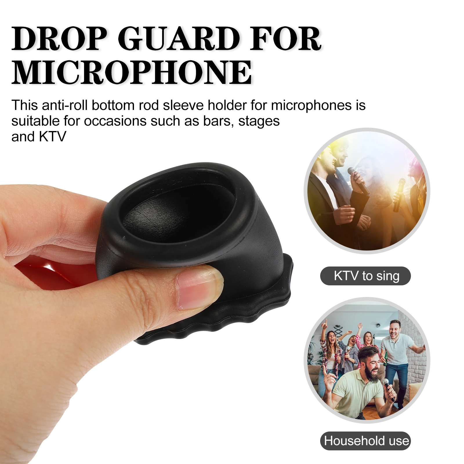 

6pcs Microphone Bottom Rod Sleeves Non-Slip Silicone Anti-Rolling Anti-Drop Protective Sleeve for Wireless Mics for Stage
