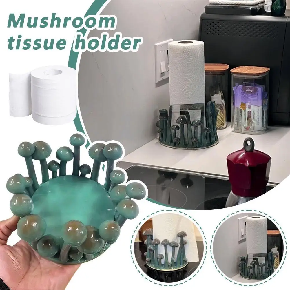 

Креативный держатель для бумажных полотенец в виде гриба из смолы, влагостойкий антикоррозийный держатель для бумажных полотенец, украшение для домашней кухни, рабочего стола
