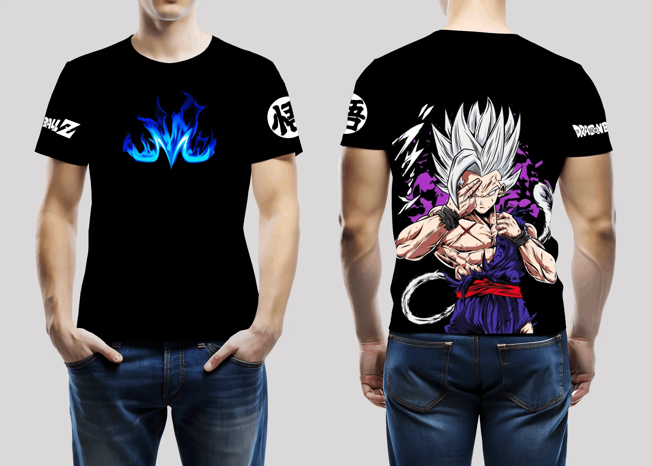 

Hot Dragon Ball Super Saiyan Anime Vegeta Printed Short Sleeve T-Shirt Men Women Kid Summer Peripheral Retro Tide Y2K Cosplay