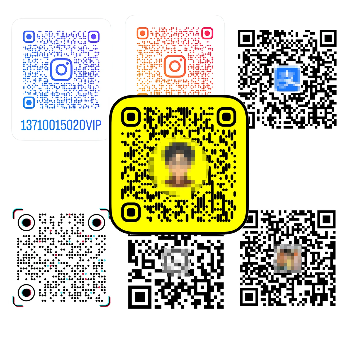 Waterproof Instagram vinyl printed QR code stickers, Personalised IG stickers, Social Media Stickers, Packagin