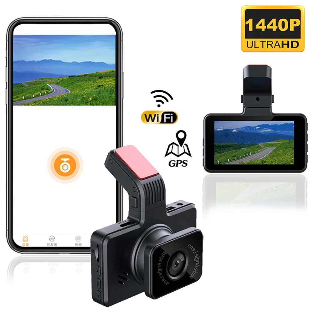 

Car DVR WiFi GPS Dash Cam 2K 1440P Video Recorder Vehicle Reverse Car Camera Black Box Rear View Auto Dashcam Car Accessories