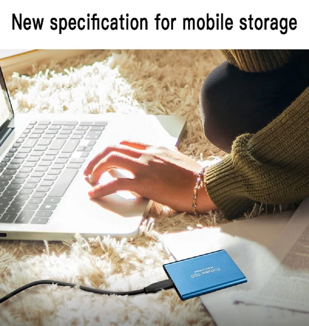 2024 New External Hard Drive 1TB Storage Drive Mini Solid-state SSD USB3.1 HDD 2TB Portable External HD Hard Disk for Mac/Phone