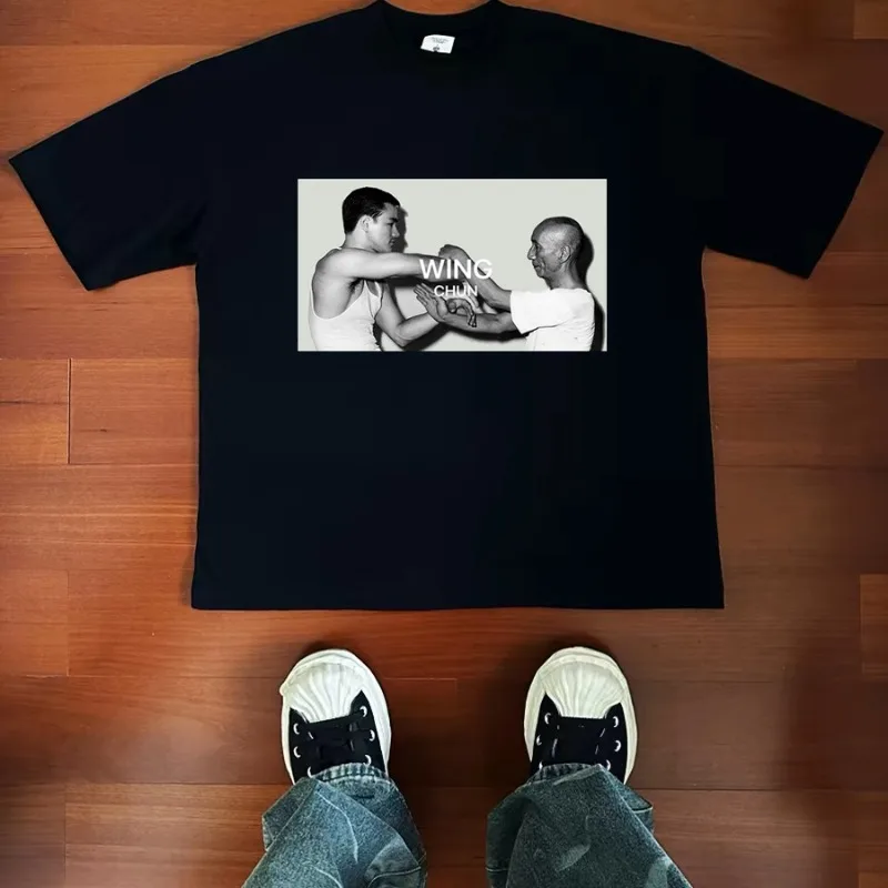 

Хлопковая летняя рубашка с короткими рукавами нового стиля, удобная, повседневная, подходит для дома, отдыха на природе и занятий спортом, вдохновлена Брюсом Ли