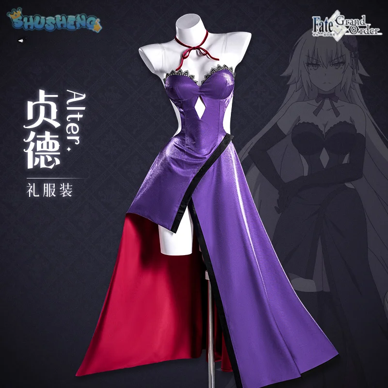 New Joan of Arc FGO Cosplay Fate/Grand Order Jeanne d'Arc Costume Purple sexy dress accessory set parties elegant women uniform