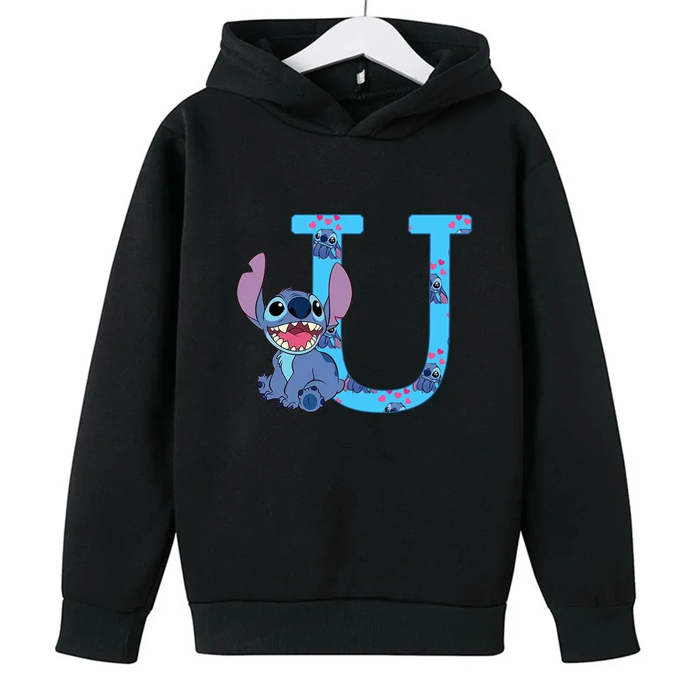 Kinderen Hoodies Stitch Letter Abcd Kawaii Mode Pullover Sweatshirt Anime Manga Cartoons Meisjes Jongen Kinderen Casual Kleding Tops