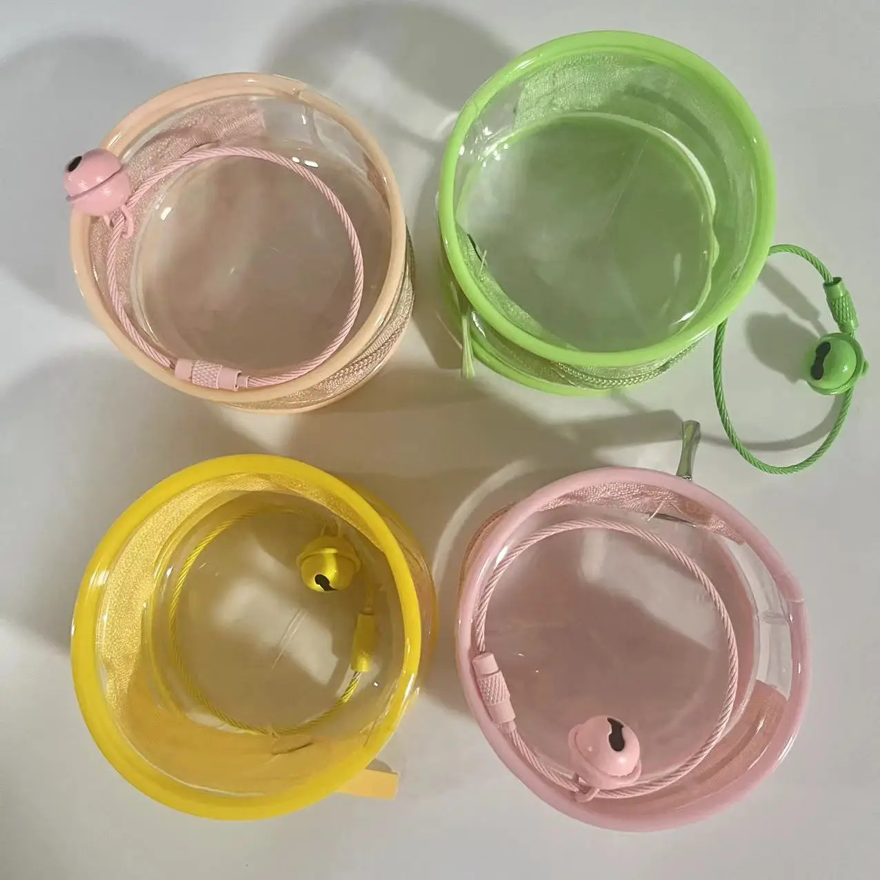 4pcs Colorful Storage Bag Badge Cute Storage Pendant Figure Doll Bag For 55mm