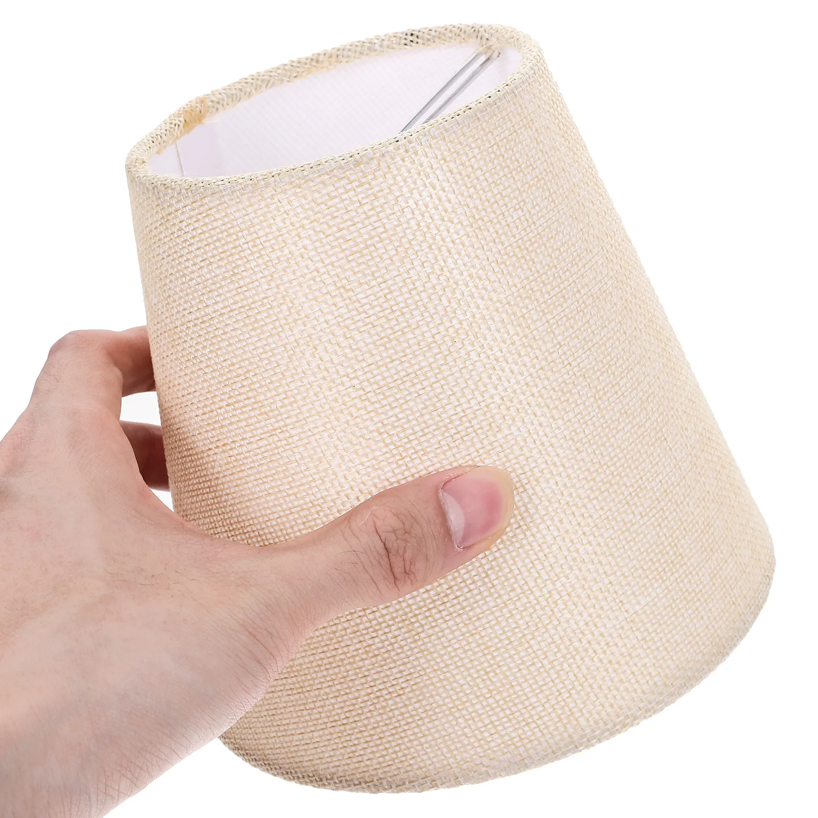 

2Pcs Small Fabric Lampshade Clip on Bulb Lamp Shade Cover for Desk Wall Ceiling Chandelier Lamps Drum Style Cloth Light Cover