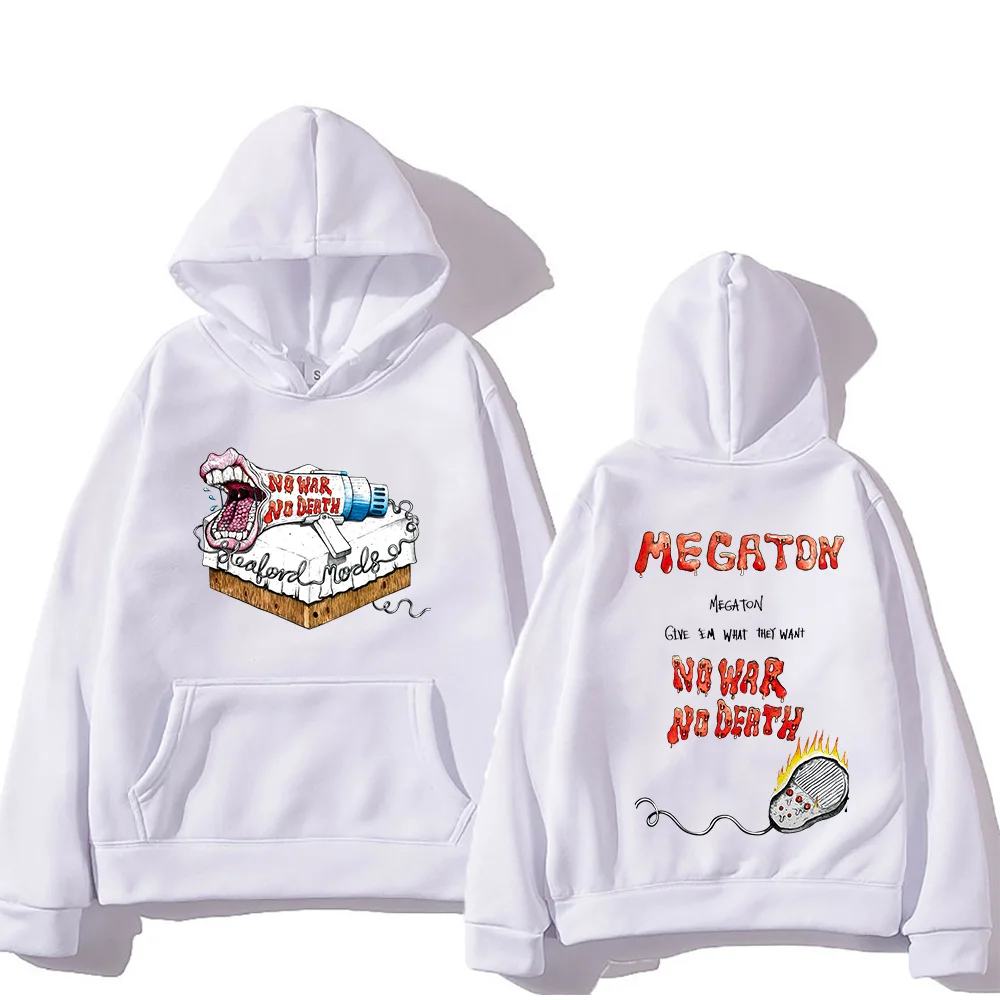 

Men Clothing Sleaford Mods Megaton Hoodie No War No Death Letter Print Pullovers Punk Vintage for Women Men Sweatshirt Sudaderas