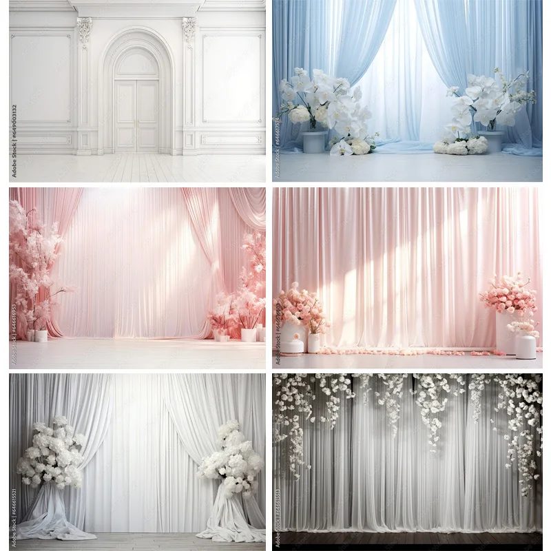 Wedding Stage Photography Backdrops Aesthetic Luxury Flower Decoration Indoor Vintage Luxury Wall Photo Studio Background ZZ-04