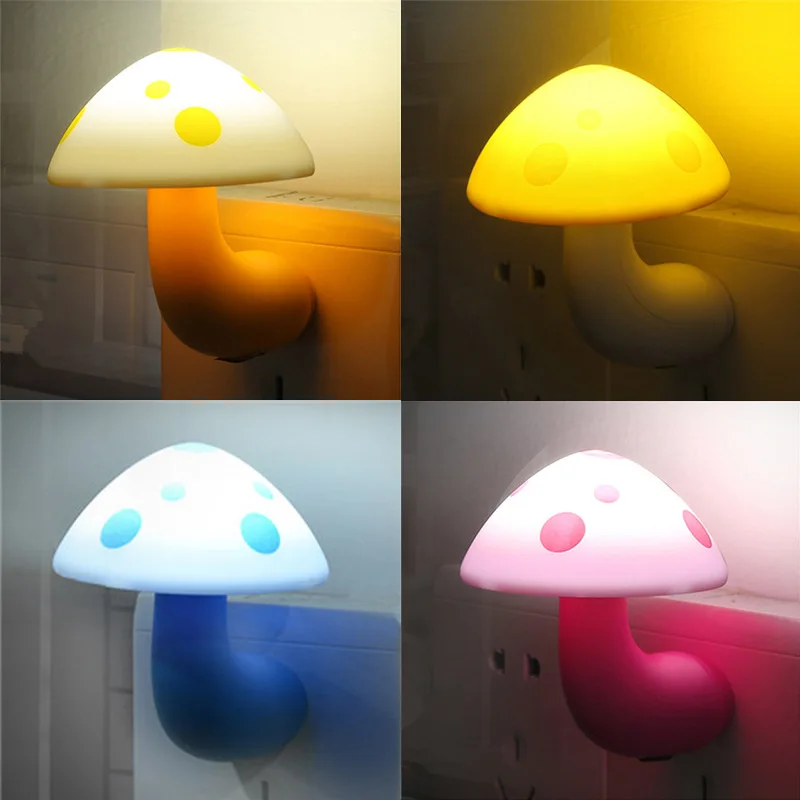 LED أضواء ليلية شكل الفطر الاستشعار التلقائي المرحاض ديكور غرفة نوم مصابيح الحائط التحكم في الضوء الاستشعار غرفة نوم ضوء الولايات المتحدة/الاتحاد الأوروبي التوصيل