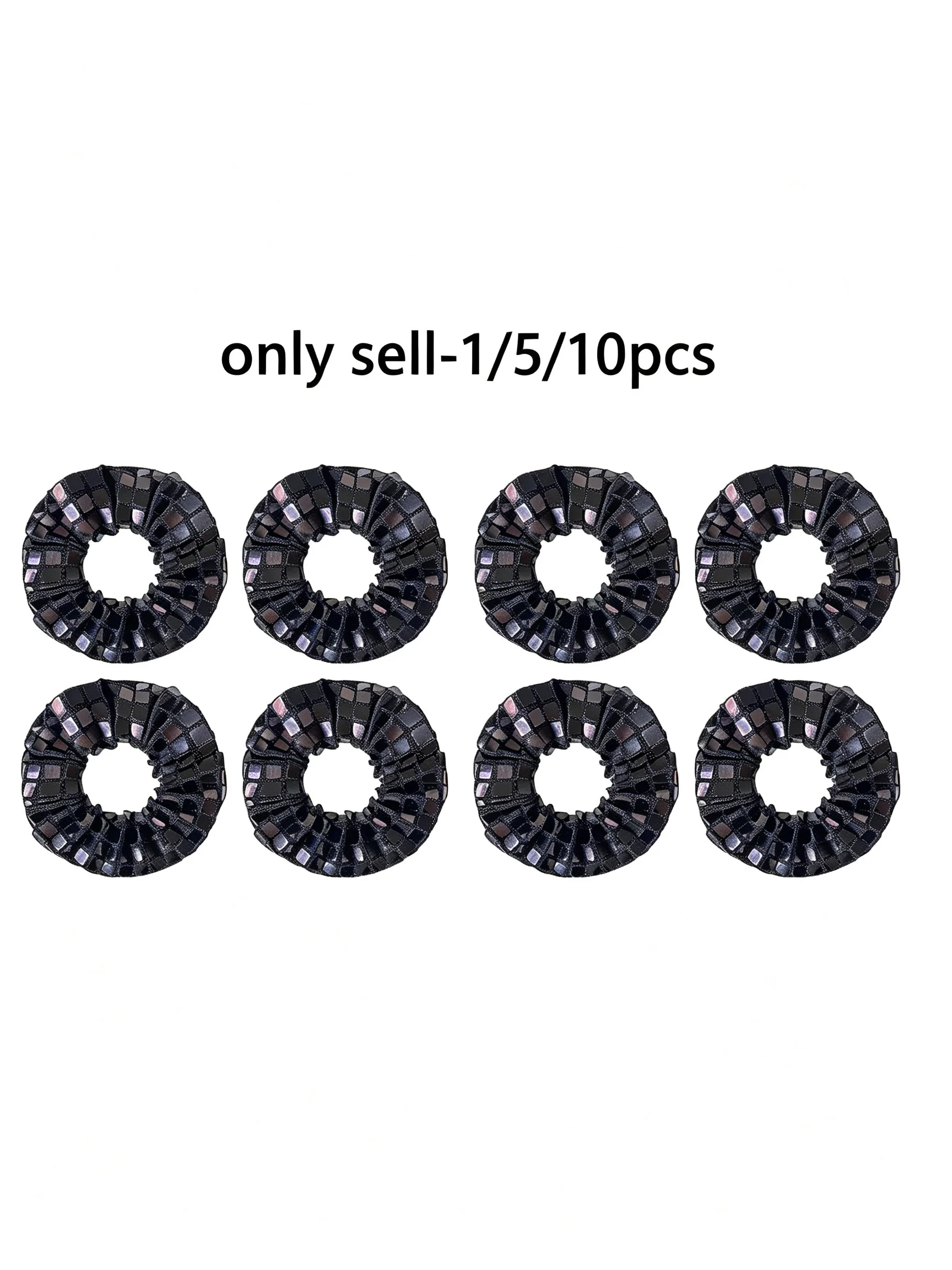 Black Disco Ball Sequin Hair Ties Set of 1-4-8 Vintage 70s 80s 90s Disco Party Bridal Shower Bachelor Party Birthday Wedding Gif