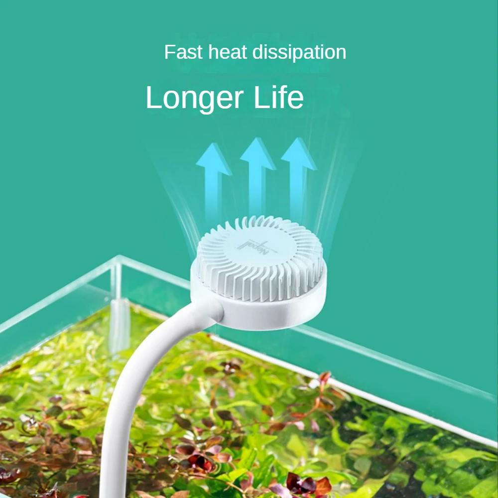 Mini LED Fish Tank Light,Full Spectrum LED aquarium Light ,Water Plant Lamp, Help for Plant Growth, 360° Rotation Bracket, 5W