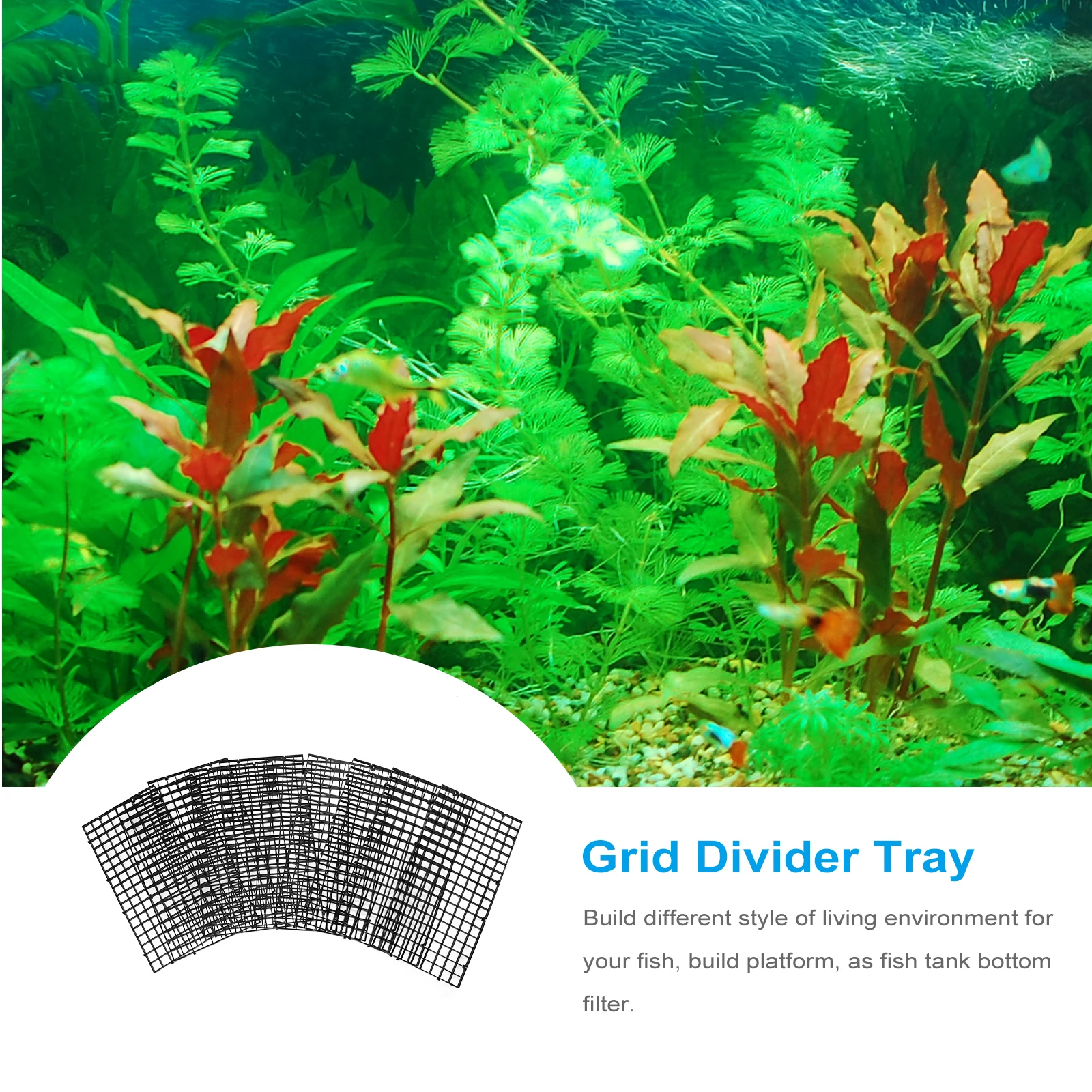 

10 Pcs Tank Isolation Mesh Board Fish Aquarium Panel Plastic Grid Divider Tray Separator