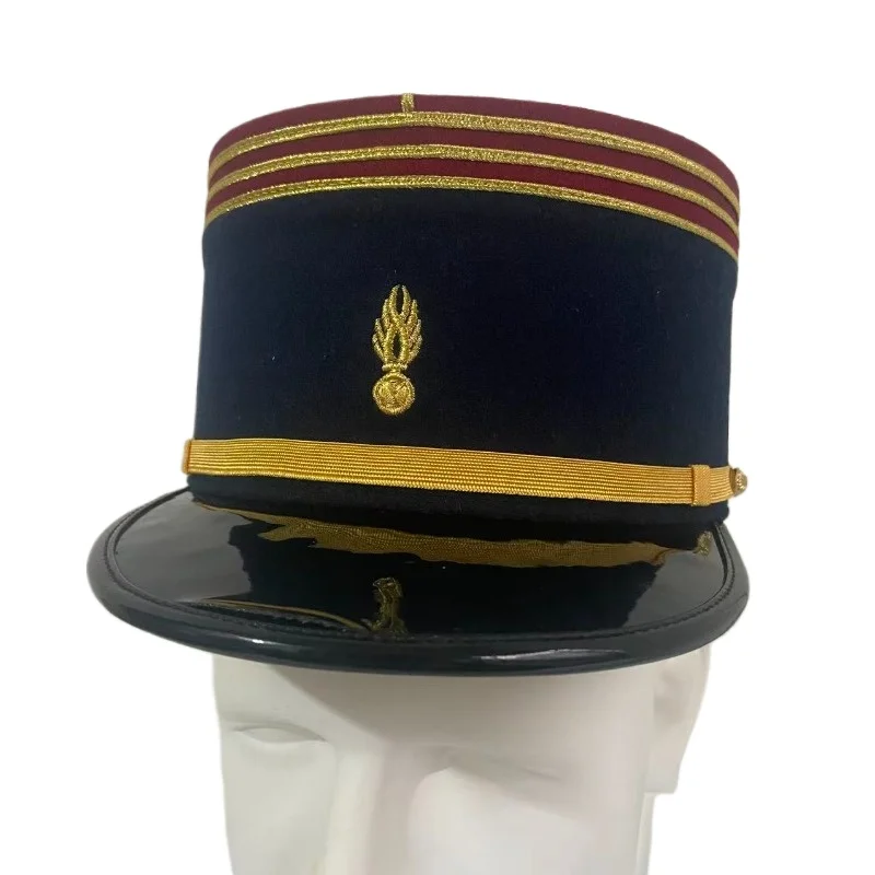 Visiera con visiera per cappello da guerra civile americana Kappi Kappe con parte superiore circolare piatta Kepi armata francese