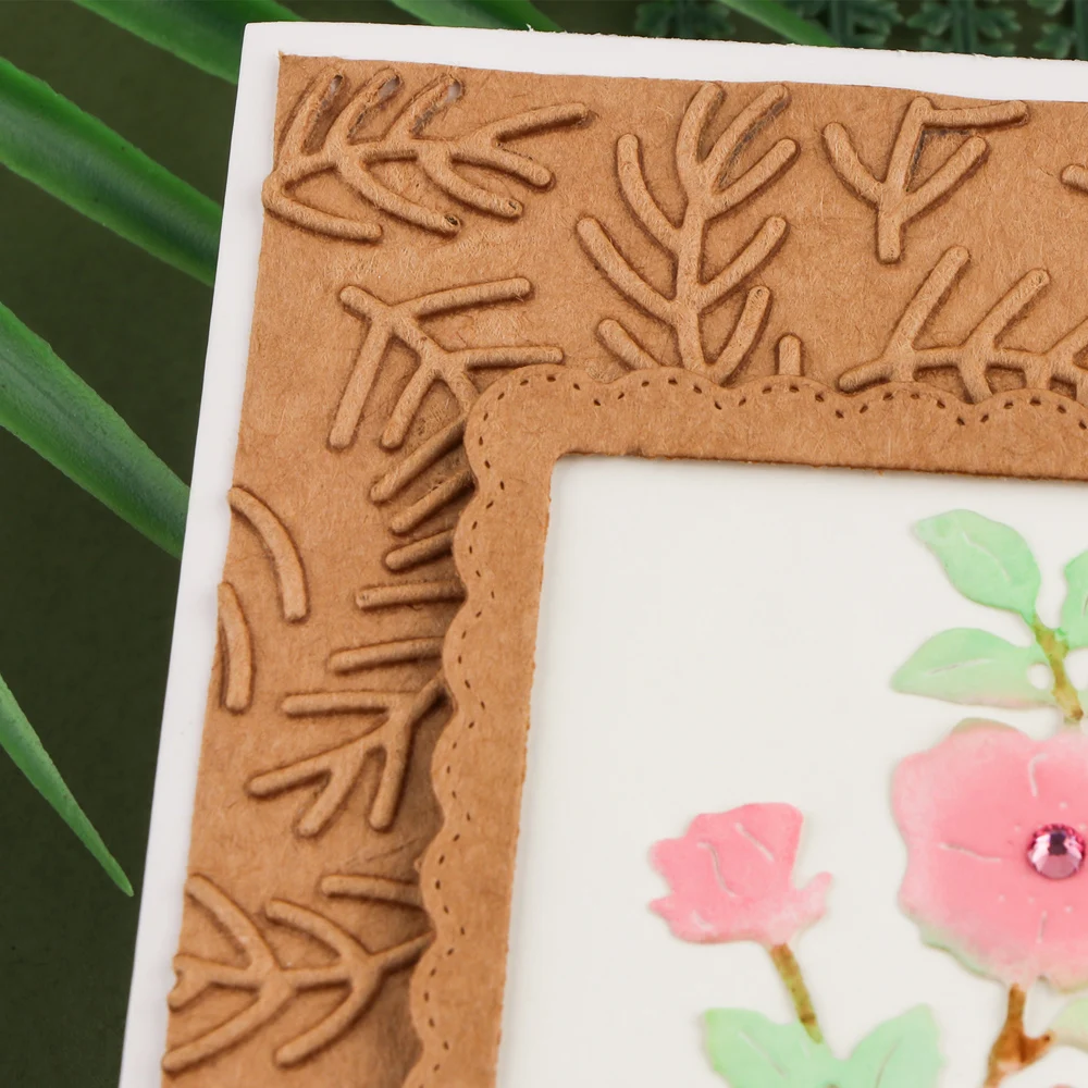 3D Embossing Folder Fruit Foliage Leafy Background Pattern for DIY Scrapbooking Paper Card Adding Textured Album Decor Crafting