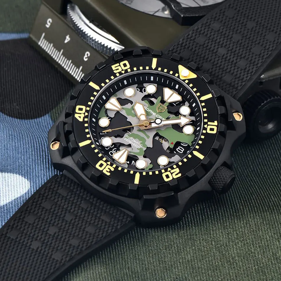 PAGANI DESIGN новые механические мужские часы со скелетом, лучший бренд, водонепроницаемые автоматические часы из нержавеющей стали NH35, часы с сапфировым стеклом