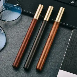 Vintage Wood Body Brass Ballpoint Pen Quick-drying Gel Pen Business Fountain Pen Students Gift Writing Tools For School Office