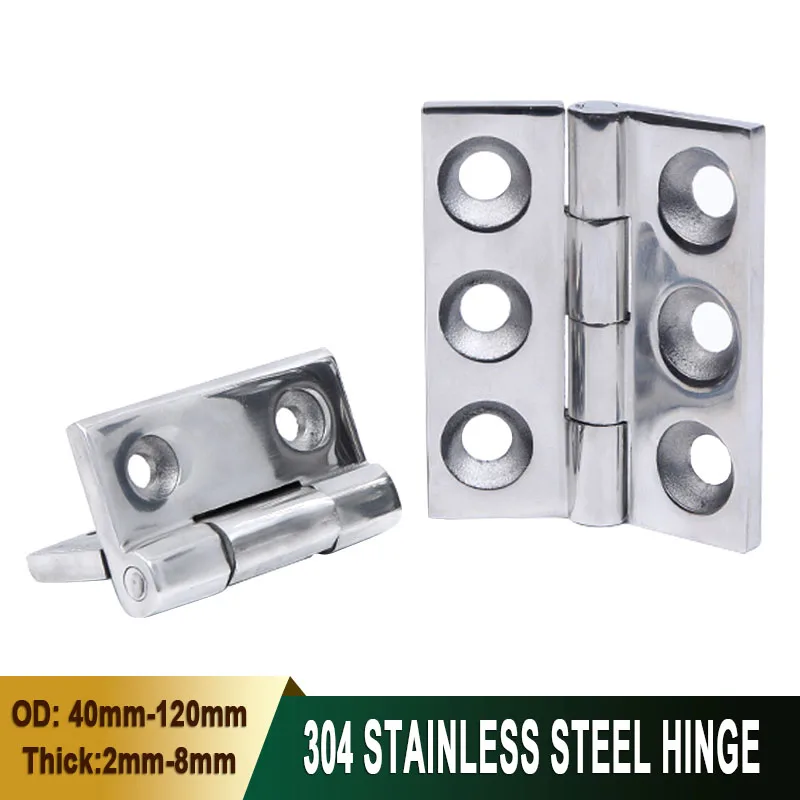 1Pcs Heavy Duty 304 Stainless Steel Butt Hinges for Electrical Cabinet and Machine Guard Door Industrial Thickened Pivot Hinge