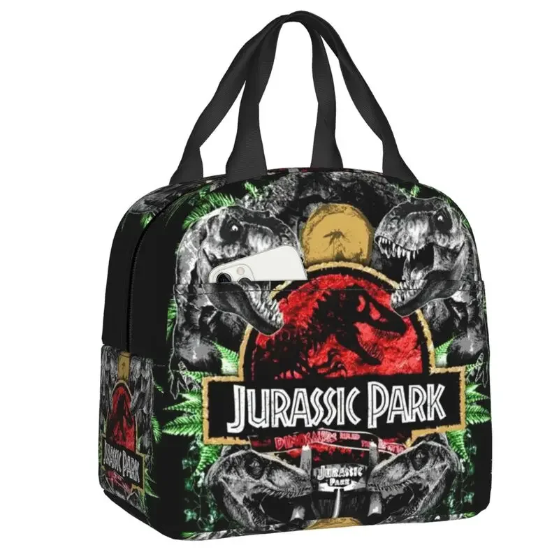 Jurassic Park Insulated Lunch Bag for Camping Dinosaur World Cooler Thermal Lunch Box Women Children Food Container Tote Bags