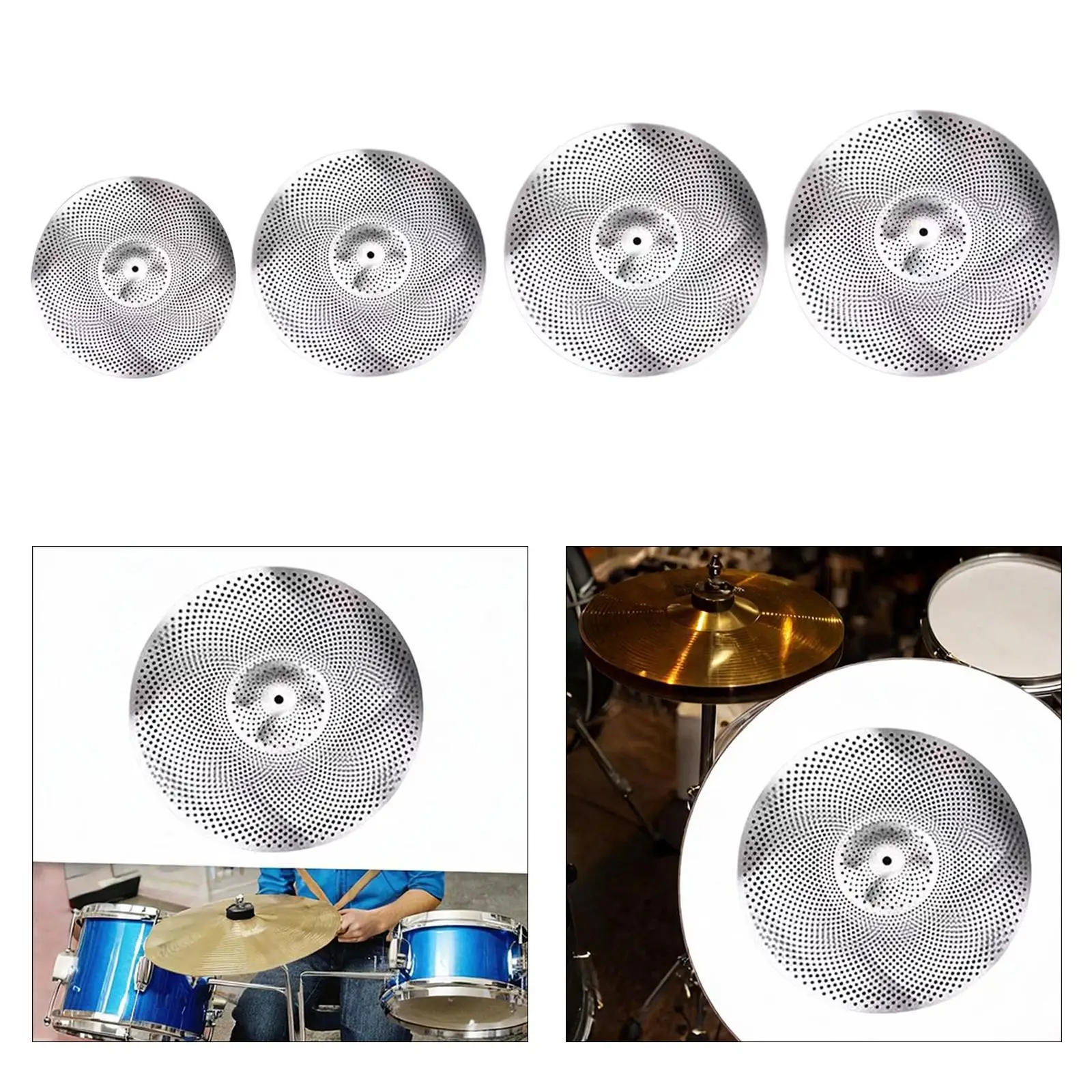 Low Volume Cymbal Drum Cymbal ทนทานสําหรับ Drmmer Practice,กลองอุปกรณ์เสริม,น้ําหนักเบา Mute Cymbal Quiet Cymbal สําหรับผู้เริ่มต้น