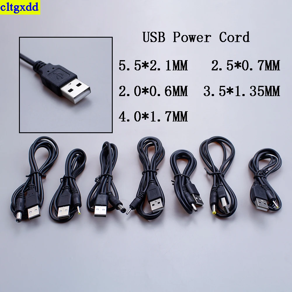 

cltgxdd 1piece USB charger cable 5.5x2.1 2.5x0.7 2.0x0.6 4.0x1.7, 3.5x1.35, 2.5x0.7MM laptop DC power cord charger adapter